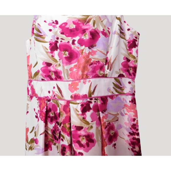 Studio I Floral Dress Pink Jacket Set Womens Size 14 Polyester Spring Summer - Picture 6 of 12